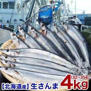 生サンマ 北海道産 4kg前後 32尾前後〜35尾前後 中サイズ 秋刀魚 さんま 10月上〜中旬前後より収獲次第順次出荷 お届け日指定不可選択無効キャンセル不可