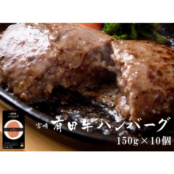 宮崎 有田牛(EMO牛)手ごね生ハンバーグ 150g×10個セット 黒毛和牛100％！送料無料(北海...