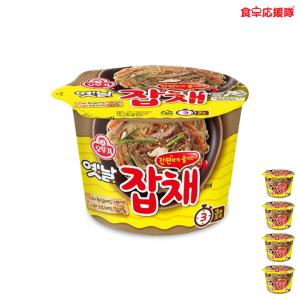 オットギ 即席チャプチェカップ 82.5g×4個 / インスタント食品 韓国料理 チャプチェ 春雨 簡単調理 カップ麺 時短レシピ 食卓応援隊
