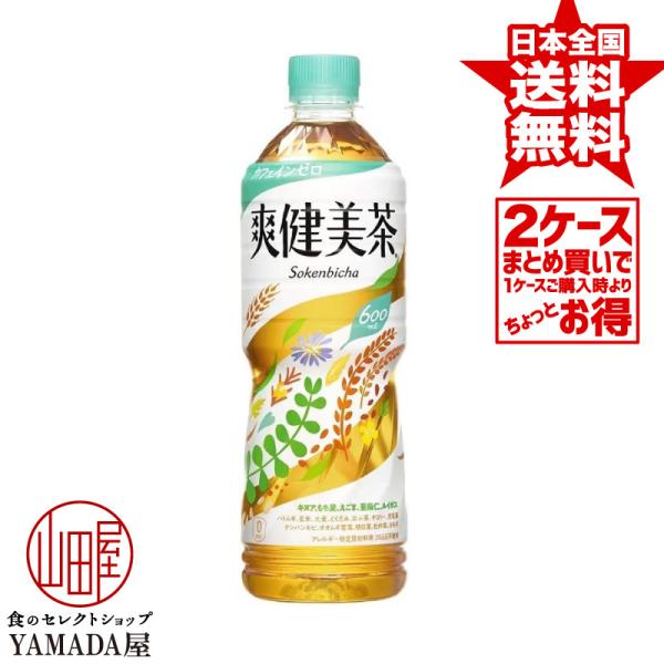 【2ケースセット】爽健美茶 PET 600ml 48本(24本×2箱) お茶 ペットボトル 日本コカ...