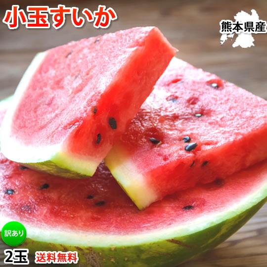 すいか 送料無料 訳あり 小玉すいか スイカ 2玉 約2〜2.5kg 熊本すいか お取り寄せ 西瓜 ...