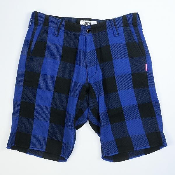 シークエル SEQUEL PAJAMAS SHORTS チェック柄ショーツ 青黒 Size【M】 【...