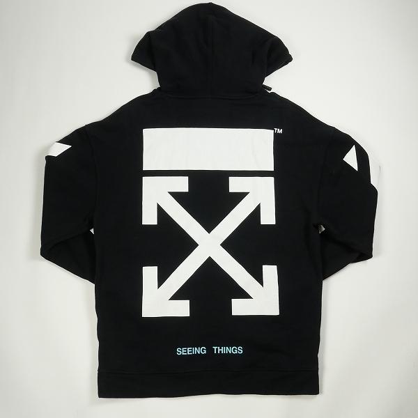 オフホワイト OFF WHITE DIAG ARROWS OVER HOODIE パーカー 黒 Si...