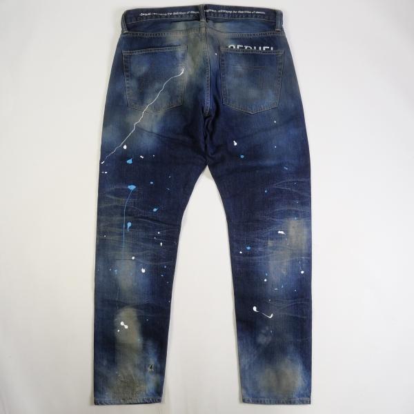SEQUEL シークエル DENIM PANTS SQ-21AW-PT-08 ペンキ加工クラッシュ加...