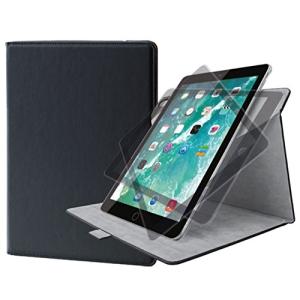 エレコム iPad 9.7 第6/5世代 (2018/2017年) ケース フラップカバー ソフトレザー 360度回転 ブラック TB-A179