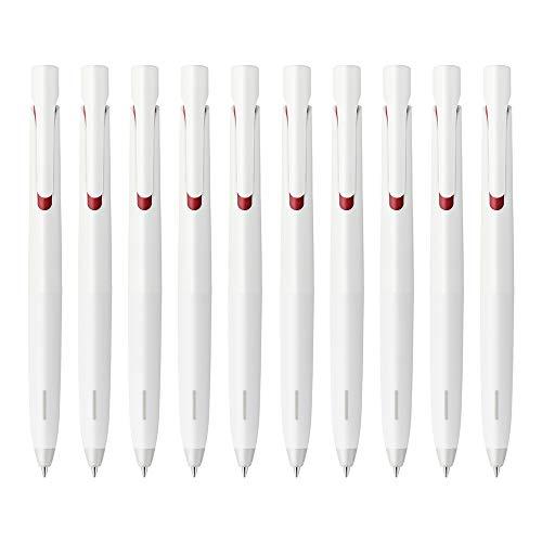 ゼブラ 油性ボールペン ブレン 0.5 白軸 赤インク 10本 B-BAS88-R