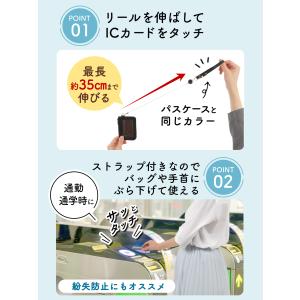 パスケース リール付き 定期入れ レディース ...の詳細画像3