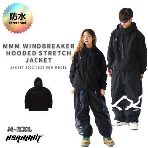 BSRABBIT WINDBREAKER HOODED JACKET ジャケット アウター ウィンドブレーカー メンズ レディース キッズ パーカー 秋冬 防水 ブランド 2022 保温 黒｜foot-print-lab