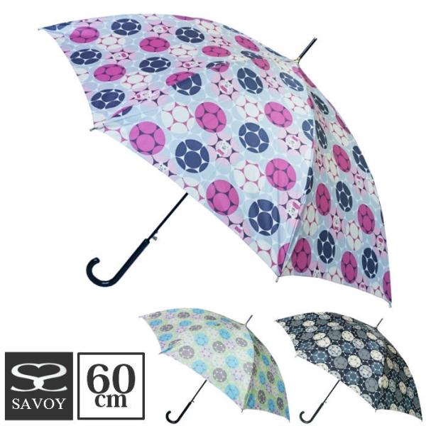 SAVOY  レディース雨傘 60cm サボイ ベアバルーン柄 ワンタッチジャンプ  女性用 ガール...