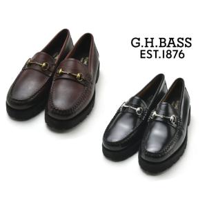 G.H.バス リアンナ レディース ビットローファー G.H BASS LIANNA BURNISH SUPER LUG メダリオン BAX1W003 厚底 ブラック バーガンディー レディース規格｜foot-time