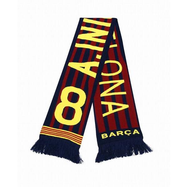 FCバルセロナ(オフィシャル)　ニットマフラー(#8イニエスタ)