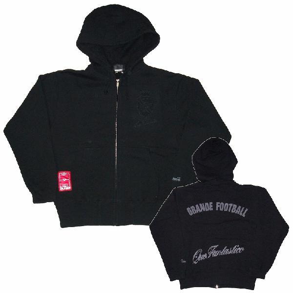 GRANDE　ジップアップパーカー「Royal Football」（ブラック）
