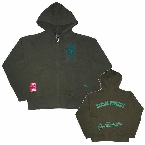 GRANDE　ジップアップパーカー「Royal Football」（オリーブ）