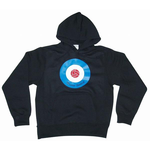 【Modern Football】ターゲット(サッカーボール) パーカー(黒×青赤)