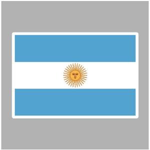 アルゼンチン　国旗・ステッカー　Lサイズ(6.4×9.4cm)［st-flag003L］｜footballfan