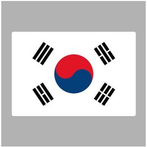 韓国　国旗・ステッカー　Lサイズ(6.4×9.4cm)［st-flag013L］｜footballfan