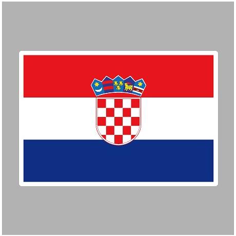 クロアチア　国旗・ステッカー　Lサイズ(6.4×9.4cm)［st-flag018L］