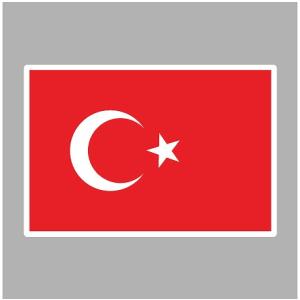 トルコ　国旗・ステッカー　Lサイズ(6.4×9.4cm)［st-flag029L］｜footballfan