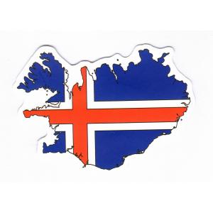 アイスランド　マップフラッグ(国旗)・ステッカー［st-flag101］