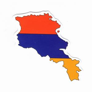 アルメニア　マップフラッグ(国旗)・ステッカー［st-flag106］