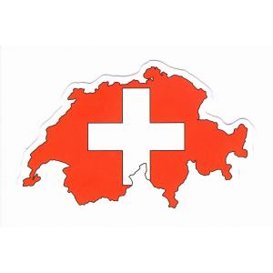 スイス　マップフラッグ(国旗)・ステッカー［st-flag120］