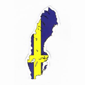 スウェーデン　マップフラッグ(国旗)・ステッカー［st-flag121］