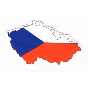 チェコ　マップフラッグ(国旗)・ステッカー［st-flag126］