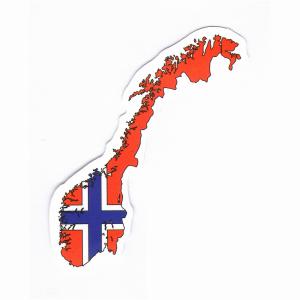 ノルウェー　マップフラッグ(国旗)・ステッカー［st-flag132］