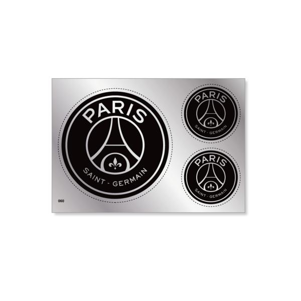 パリサンジェルマン(黒) シルバーステッカー3枚SET〔sts060〕