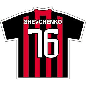 ロナウジーニョ(ACミラン 80)ユニフォームステッカー : サッカー