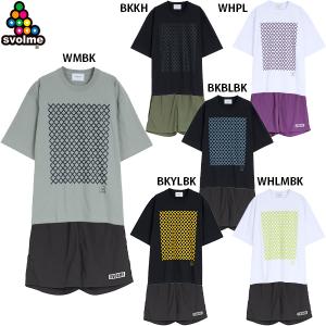 スボルメ NTDRYメッシュ柄TシャツSDG ライトシェルバギーショーツ 大人用 サッカー フットサル プラクティス上下セット SVOLME 8241-28310/1241-23602｜footballpark