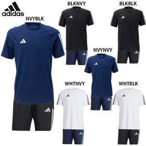 アディダス TIRO23 C コットンTシャツ ダウンタイムショーツ 上下セット 大人用 サッカー 半袖Tシャツ ハーフパンツ adidas D2058/SX827｜footballpark