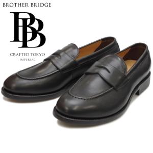 BROTHER BRIDGE HARRY ブラザーブリッジ ハリー BBB-234002 ヴィンテージブラック コインローファー ビジネスシューズ メンズ 本革 スリッポン ワークドレス｜footmonkey