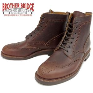 BROTHER BRIDGE ブラザーブリッジ McCLOUD BBB-D005 エンボスブラウン ウィングチップブーツ WINGTIP BOOTS ワークブーツ メンズ ブーツ 本革 日本製｜footmonkey