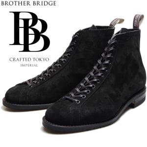 BROTHER BRIDGE HENRY ブラザーブリッジ ヘンリー BBB-S009 ブラックスエード ラインマンブーツ メンズ 本革 モンキーブーツ｜footmonkey