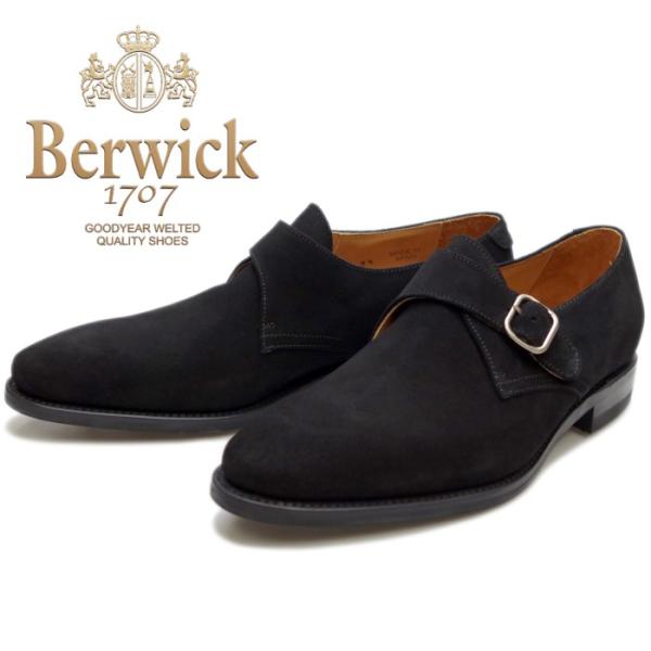 ●●バーウィック スエード Berwick 靴 2685 ブラックスエード モンクストラップ スペイ...