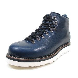 ロッキングシューズ フットモンキー Foot Monkey MOUNTAIN BOOT マウンテンブーツ Locking Shoes ネイビーブルハイド (ビブラムフレックスソール) イタリア製｜footmonkey