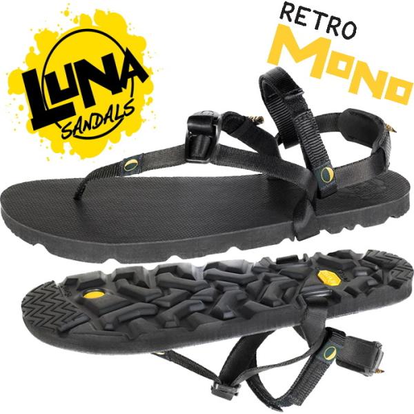 ルナサンダル モノ LUNA SANDALS RETRO MONO BLACK スポーツサンダル メ...