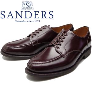 サンダース ミリタリー SANDERS 1130 MILITARY APRON DERBY バーガンディー ミリタリーエプロンダービー Uチップシューズ ビジネスシューズ メンズ 本革｜footmonkey