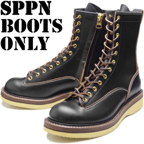 SPPN BOOTS スッピン SP-08L ブラック 8-INCH LACE TO TOE BOO...