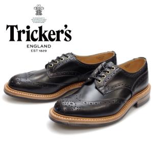 正規品 トリッカーズ バートン Tricker's BOURTON M7292 ブラック ゴールドアイレット ウィングチップシューズ ビジネスシューズ メンズ 本革 ローカット｜footmonkey