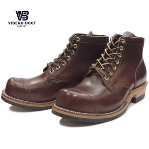 ヴァイバーグ VIBERG 5"SERVICE BROUGE BOOTS (TURN UP TOE) ブラウンクロムエクセル サービスブーツ ワークブーツ 本革 メンズ レースアップブーツ｜footmonkey