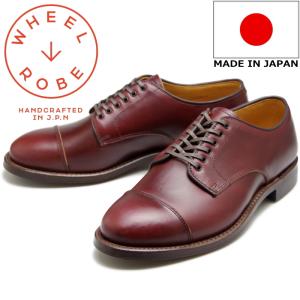 WHEEL ROBE ウィールローブ STRAIGHT TIP BLUCHER 15073 バーガンディー ストレートチップシューズ ビジネスシューズ メンズ 本革 キャップトゥシューズ｜footmonkey