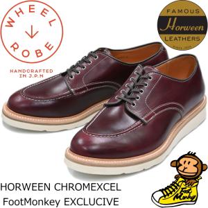 WHEEL ROBE HEAVY STITCHING MOC TOE ウィールローブ 15078F バーガンディー クロムエクセル Uチップシューズ モックトゥシューズ メンズ ビジネスシューズ