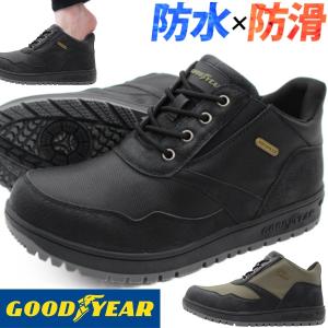 邦楽 Goody グッドイヤー（GOODYEAR） スニーカー メンズ 靴 防水 ハイカット 黒