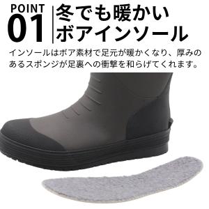 レインブーツ メンズ 靴 長靴 ロング 黒 ブ...の詳細画像1