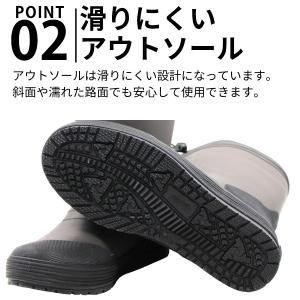 レインブーツ メンズ 靴 長靴 ロング 黒 ブ...の詳細画像2