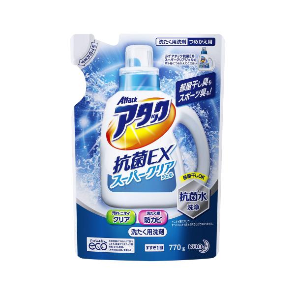 アタック 抗菌EXスーパークリアジェル 洗濯洗剤 液体 詰め替え 770g