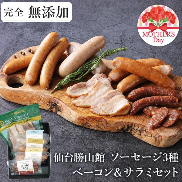 ★新規出店★無添加ソーセージ人気3種＆ベーコン＆サラミセット 母の日 ＼DLG金賞受賞店／ FOR3...
