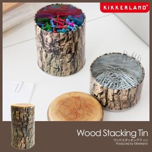 キッカーランド 小物いれ Wood Stacking Tin ウッドスタッキングティン 収納缶 kikkerland｜foranew